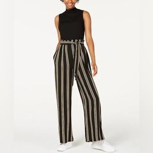 Sleeveless jumpsuit striped pants